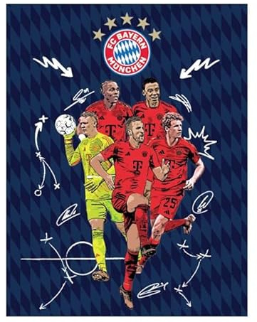FC Bayern München I Teppich Player I Schwarz I 130 x 100 cm I Anti Rutsch Beschichtung