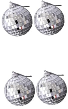 MAGICLULU 2 Set Spegglica Propeggio di Baller Sfere A Specchio Palla da Discoteca d'Argento da Festa Fotografia Oggetti di Scena Ornamentali Acrilico 2 Pezzi*2