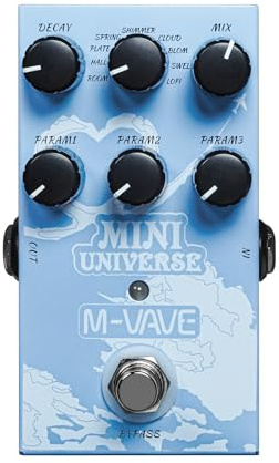 M-VAVE Reverb Gitarrenpedal Digital Effekt Reverb 9 Modi Raum, Halle, Schimmer, Lofi, Frühling, Blüte, Swell, Platte, Wolkenauswahl für Gitarre Bass Nachhalleffekt MINI-UNIVERSE