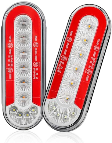 Qiping Anhänger Rückleuchten, Universal 12V LED Rückleuchten Anhänger, 4 Fonktionen AnhängerBeleuchtung Wasserdicht IP67 für PKW LKW Wohnmobile Transporter E-Mark E9