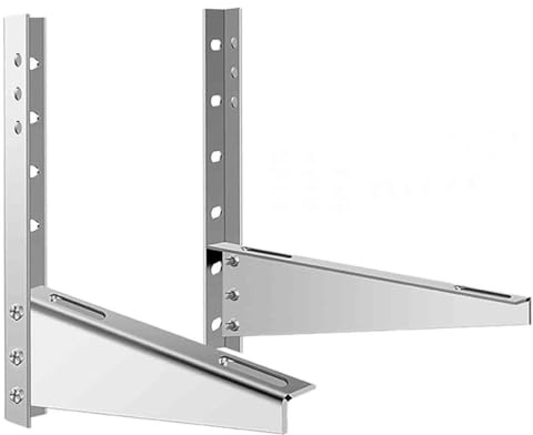 Soporte de pared de acero inoxidable resistente para aire acondicionado y bomba de calor, soporta hasta 100 kg, 2 mm de grosor, soporte de instalación mini dividido.