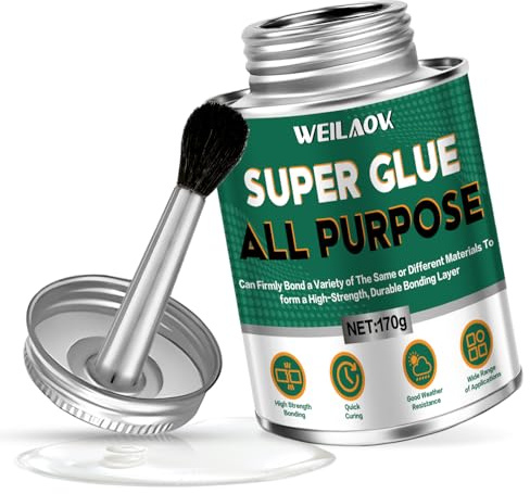 WEILAOK Colle Contact Neoprene, Colle pour Chaussure, colle Neoprene PVC Cuir, colles Semelle Chaussure pour Caoutchouc, Plastique, PVC, Adhère Immédiatement, Transparente, 170g