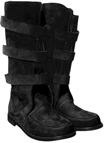 Generisch Pirate Stiefelstulpen Herren Mittelalterliche Beinwickel Kunstleder Mittelalter Stiefel Gamaschen Wildlederimitat Steampunk Stiefelüberzug Kostümzubehör Cosplay Kostüm