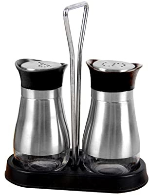 Dcfbkl Set di 2 bottiglie per sale e pepe, grazioso dispenser per cucina, elegante shaker facile da riempire con sale e pepe