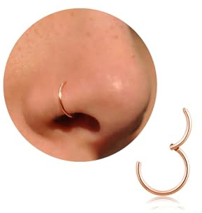 20 G, 18 g, 16 g, titan, näsring, broskring, örhängen för kvinnor, män, silver, guld, näsring, septum, ring, tragus, snäcka, helix daith, läpppiercing, smycken, 6 mm/7 mm/8 mm/9 mm/10 mm