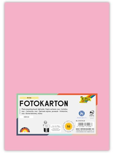 Fotokarton, 50 Bogen, 300 g/qm, DIN A4 (Rosa)