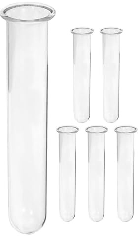 OSALADI Set di 6 vasi da fiori di provetta in vetro trasparente, 2,5 x 3 x 15 cm, per propagazione idroponica, decorazione casa e ufficio, tubi d'acqua per fiori e piante