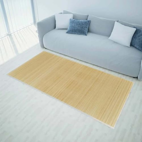 sephironlbb Tappeto bambù 160 x 230 cm naturale antiscivolo retro in PVC resistente, per camera da letto e soggiorno, arredamento versatile