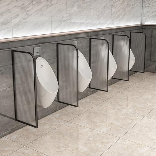 Partición de urinario de vidrio templado con montaje de acero inoxidable para baños comerciales