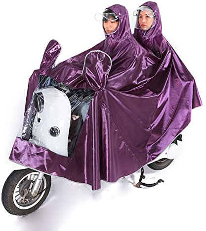 Regnrock för elrullstol, Regnponcho med huva, vattentät cykelregnjacka unisex(Purple)