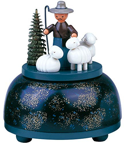 KWO Olbernhau 13006 Spieldose klein Schäfergruppe, 12 cm