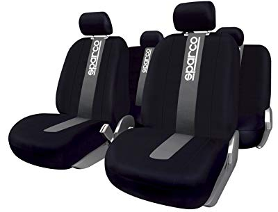 Sparco SPC1012 Set coprisedili per Auto, 11 Pezzi, Classic, Grigio, Set di 11