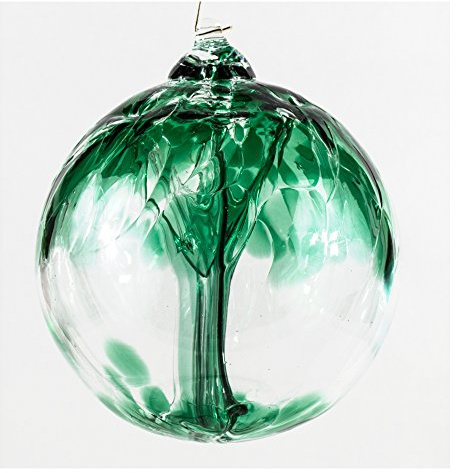 Milford Collection Tree of Life Small Glass Globe - Emerald