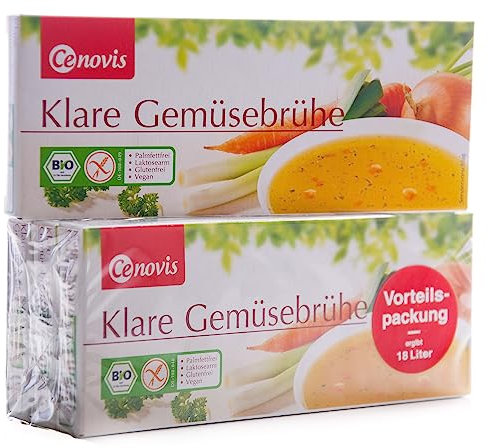 Cenovis Bio Klare Gemüsebrühe, laktosefrei, glutenfrei und vegan, 4er Pack (4 x 126 g)