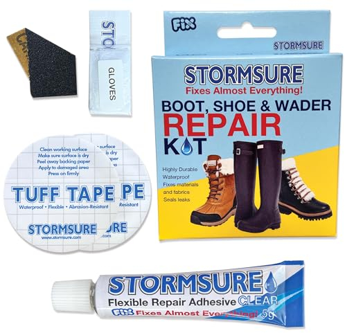 Stormsure Reparaturkleber-Set für Stiefel, Schuhe, Wathosen und Gummistiefel - Starke, Flexible Reparaturen an Sohlen und Obermaterialien