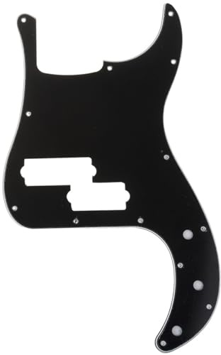 Musiclily Pro 5-Saiter 13 Löcher P Bass Pickguard PB-style Schlagbrett für Fender Mexican Precision Bass,3 lagig Schwarz