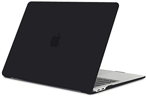 TECOOL Hülle Kompatibel mit MacBook Air M1 A2337 und MacBook Air 13 Zoll Retina 2020 2019 2018 A2179 A1932, Ultradünne Schutzhülle Hartschale Case, Mattes Schwarz