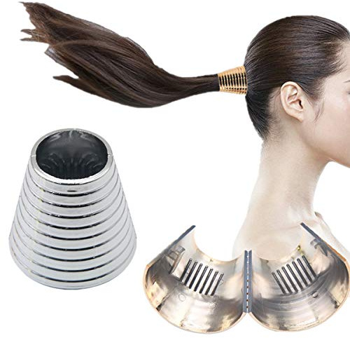 1pc 4cm cuhair Pferdeschwanz-Halter für Mädchen und Frauen, aus Kunststoff, mit Zähnen, Haarring, Haarschmuck Punk (Silber)