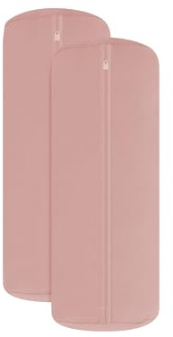 npluseins 2er-Pack Jersey Nackenrolle Bezug, 40 x 15 cm, Altrosa | Öko-Tex Standard 100, hautsympathisch, atmungsaktiv, pillingarm, formstabil, waschbar bis 60 °C, trocknergeeignet