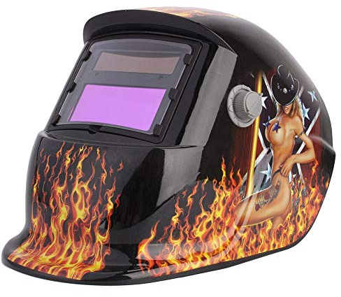 Schweißhelm automatisch Solar DIN9-13 variable Farbtöne Schweißmaske mit automatischer Verdunkelung (Sexy Mädchen)