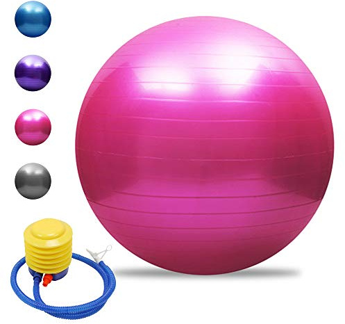 TOMSHOO Anti-Burst Yoga Ball verdickt Stabilität Balance Ball Pilates Barre körperliche Fitness Gymnastikball 45CM / 55CM / 65CM / 75CM Geschenk Luftpumpe