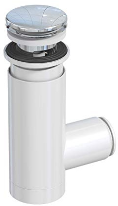 PREVEX Easyclean Siphon mit verchromtem Pop-Up für Waschbecken | aus recyceltem Kunststoff | In weniger als 20 Sekunden entnehmbar, vormontiert, teleskopisch und nach EN 274 ausgeführt, für schnelle Reinigung