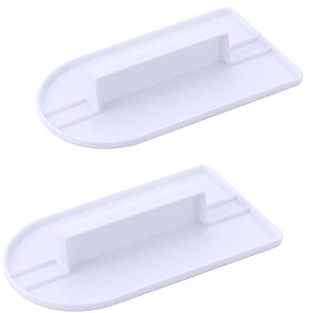 2 Pcs Cream Fondant Cake Trowel Cake Surface Treatment Tool Fondant Cake Scraper Cake Smoother Tool Baking Accessories Polisher Smoother Plastic Decorating Tools (White)