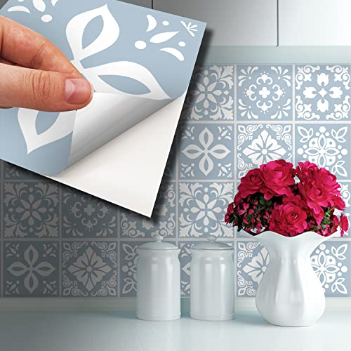 WALPLUS Bathroom Tile Stickers 15cm x 15cm (6) Peel and Stick Splashbacks Removable Self Adhesive Stick on Tiles Kitchen Stairs Transfers Renovation 24 PCS