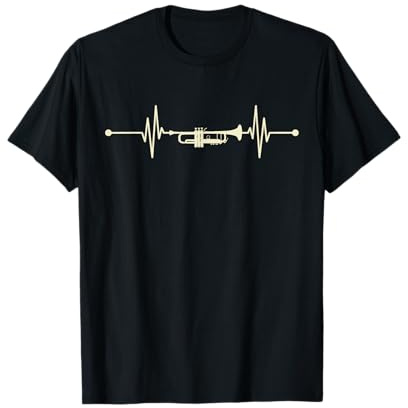 Jazz Musik Geschenk Trompeter Herzschlag Trompete T-Shirt