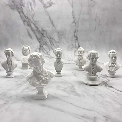BIUBIUGO Mini Busto Griego clásico de 2.7 Pulgadas, decoración del hogar, Mini Figura de Resina, Busto de Beethoven, compositores Musicales, estatuas griegas, Juego de estatuas de Busto, réplica de