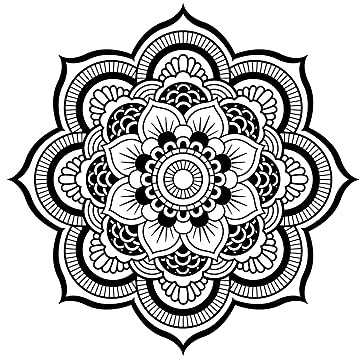 HHF Auto Aufkleber Mandala - Halbkreisförmig, Schwarz, PVC, Floral, Blumig, 50*50 cm (1 Stück) für alle Automodelle