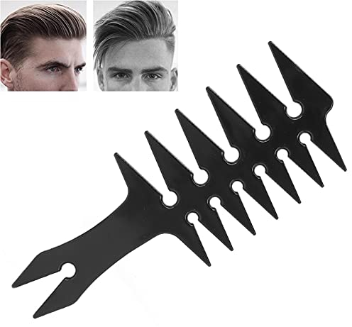 Peigne à cheveux pour homme avec dents larges, peigne à huile double face, en plastique rétro, noir