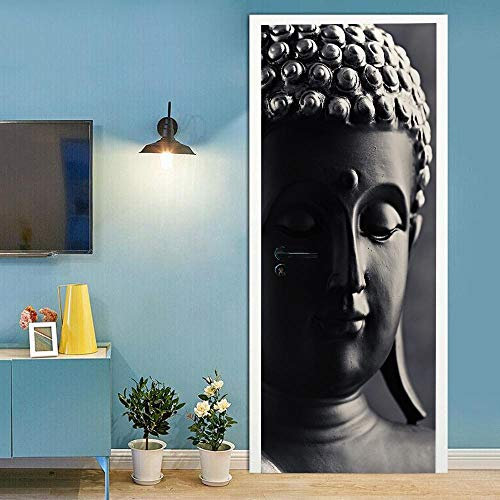 Türtapete 3D Selbstklebend TürPoster - Buddha-Figur - Fototapete Türfolie Abnehmbar Wandtapete Wohnzimmer PVC Wasserdichte Schlafzimmer Türaufkleber 86 x 200 cm