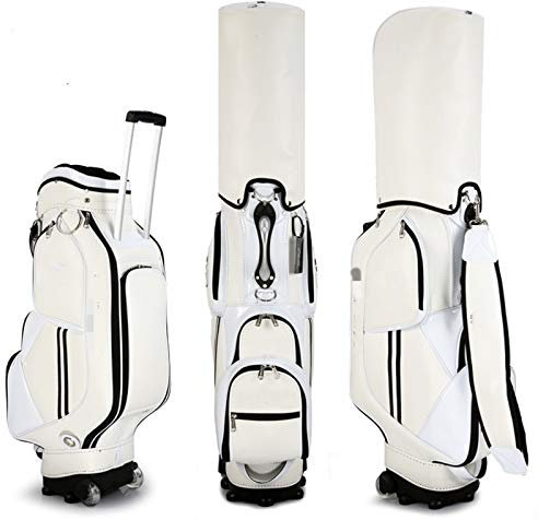 ChengBeautiful Golfschlägertasche Golf-Herren- und Damen-Trolley-Kugelscheibenscheibe (Farbe : White, Size : 126x23x43cm)