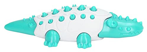 Atyhao Welpen-Kauspielzeug, Hundezahnbürsten-Spielzeug-Kanal-Design, Multifunktionale, Interessante Massage für das Auslaufen von Nahrungsmitteln (Blauer See)