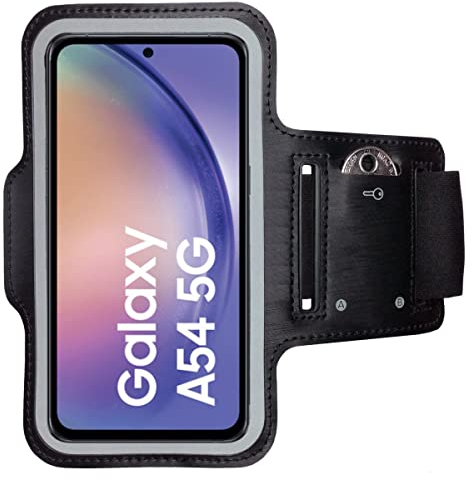 CoverKingz Brassard de Sport pour Samsung Galaxy A54 - Brassard pour Smartphone, Accessoire de Sport avec Poche pour Les clés Samsung Galaxy A54 - Accessoire Sport, Brassard téléphone Portable Noir
