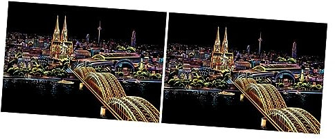ibasenice 2stücke Adults Kratzbilder Handgemachtes Kratzbild Für Entspannungswerkzeug Mit Köln Kreatives Für Weihnachten Und Dekoration