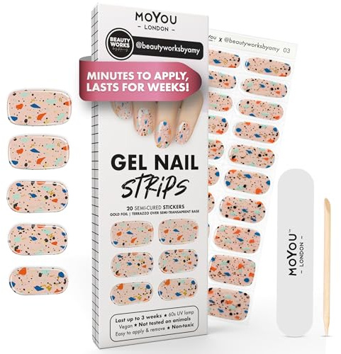 MOYOU LONDON Halbgehärtete UV Gel Strips - 20 Stück - Gel-Nagelfolien UV Härtend für Maniküre in Salonqualität - beautyworksbyamy 03