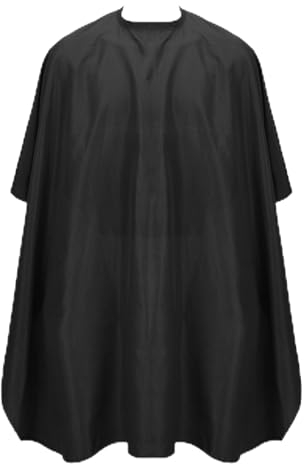 ASTER Barber Cape, Professional Hair Cutting Cape with Adjustable Snap Closure, Waterproof, Unisex, Adults, Capes, 120 x 100 CM (Black)
