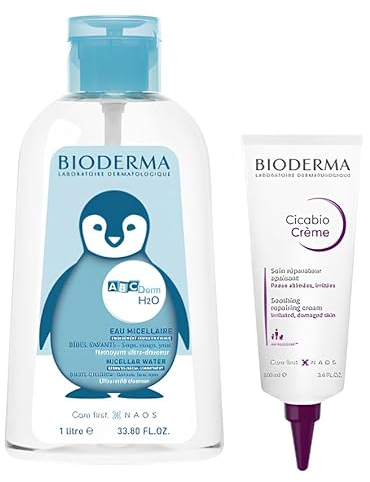 ABCderm H2O 1L + CICABIO Crema Cicatrizzante 100 ML | Pulisce delicatamente | Calma le irritazioni | Lenisce e allevia la sensazione di disagio | Rispetta l'equilibrio della pelle