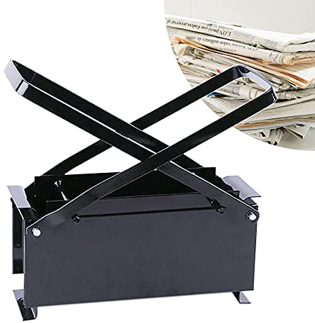 DSYOGX Eisen Papierbrikettpresse, Handbetätigt Altpapierpresse Brikettpresse Papierpresse Briketts für Kleine Büro und Haushalts-Altpapiermaschine, Schwarz, 29x8.2x12cm