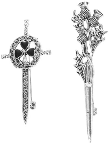 TEHAUX 2 Stück Schottland-Brosche Vintage-Stil,Schottische Distel Anstecknadel - Niedliche Emaille-Brosche Für Schal Mütze Brust Schmuck Broschen Accessoires für Damen Herren