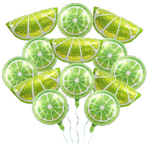 13 palloncini a forma di frutta e lime grandi in lamina di limone verde limone rotondi palloncini in mylar per feste estive baby shower decorazioni autunnali frutta a tema decorazioni per feste
