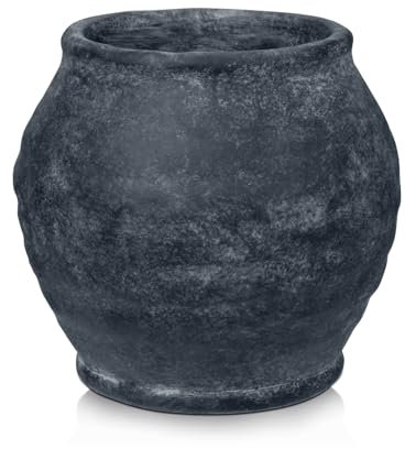 Arborus Jarrón Vintage de Granja Campesina para Hierba de Pampas y Plantas Secas, 15 cm, 11,9 cm de Apertura, Gris Espato Claro