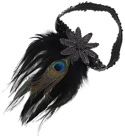 SOIMISS Pfau-Pailletten-Stirnband kinder stirnband kopftücher festival kopfschmuck Braut-Outfits 20er Kopfbedeckung Haarbänder Diamant eingelegte Kopfschmuckstütze Kostüm-Haarband Feder