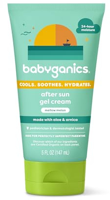 Babyganics After Sun Gel Cream, Mellow Melon, 5oz