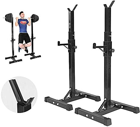 GIGBIRD Hantel-Kniebeugenständer, verstellbar, Langhantelständer, höhenverstellbar, Kniebeugenständer, maximale Belastung 250 kg, Hochleistungs-Gewichtsstange, Langhantelständer, Bankdrückstütze