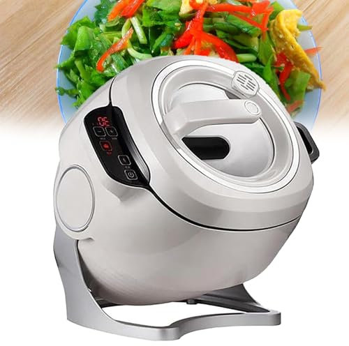 Automatic Stir-Fry Machine Cooker, 6L Drum Type Stir Frying Machine for Stir Frying,Stewing,Cooking - 360° Rotation, Auto Cooking Wok Fried Rice Machine