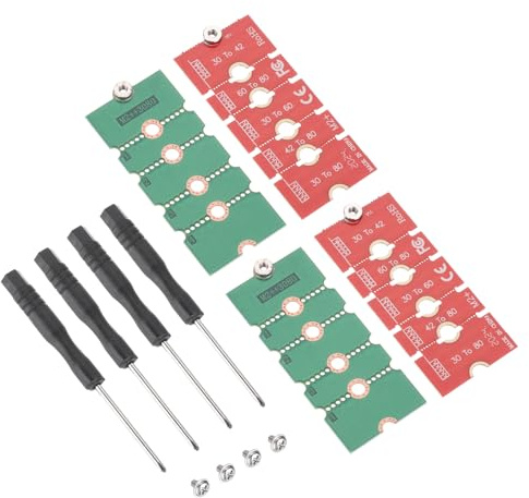 QUARKZMAN 4pz M2+ M.2 NGFF/NVME Adattatore di Estensione Rosso Verde | Lunghezza 2230/2242/2260/2280, Staffa di Estensione SSD Multipurpose Scheda PCB per Case PC