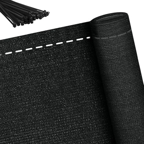 Froadp 10 m Anthrazit Balkonumspannungen HDPE Balkon Sichtschutz Zaunblende Schattiernetz Balkonverkleidung Sonnenschutz Tennisblende Netz Windschutz Gewebe mit Kabelbinder (Höhe 200cm)